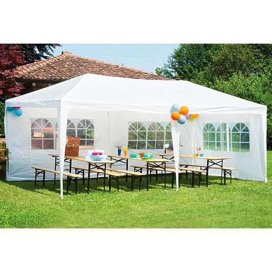 Kerti sátor pavilon 3x6 m 6 fal fehér MultiGarden