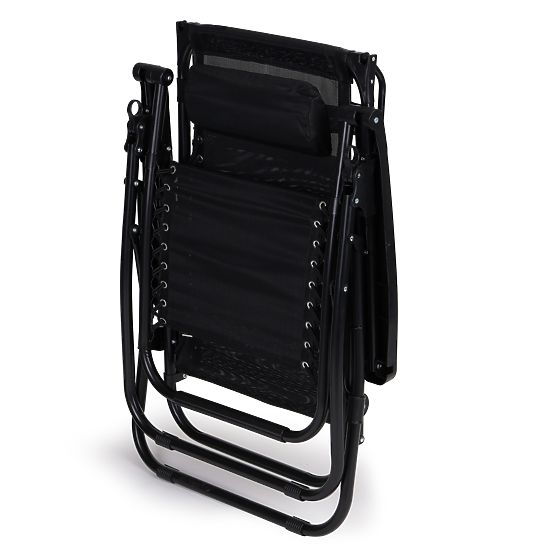 Kerti strand nyugágy állítható háttámlával és mozgatható tetővel Modernhome - fekete