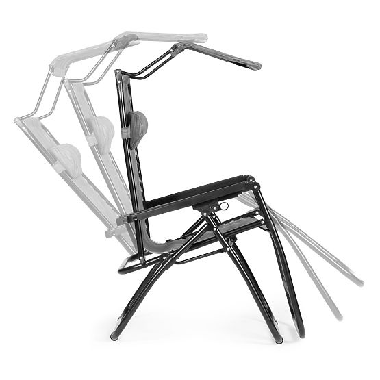 Kerti strand nyugágy állítható háttámlával és mozgatható tetővel Modernhome - szürke