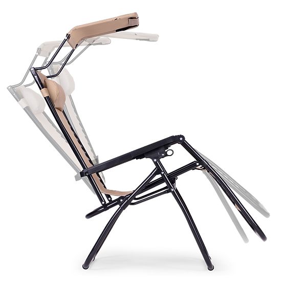 Kerti strandnyugágy állítható háttámlával és mozgatható tetővel Modernhome - bézs