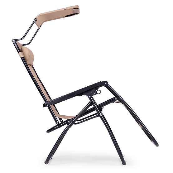 Kerti strandnyugágy állítható háttámlával és mozgatható tetővel Modernhome - bézs