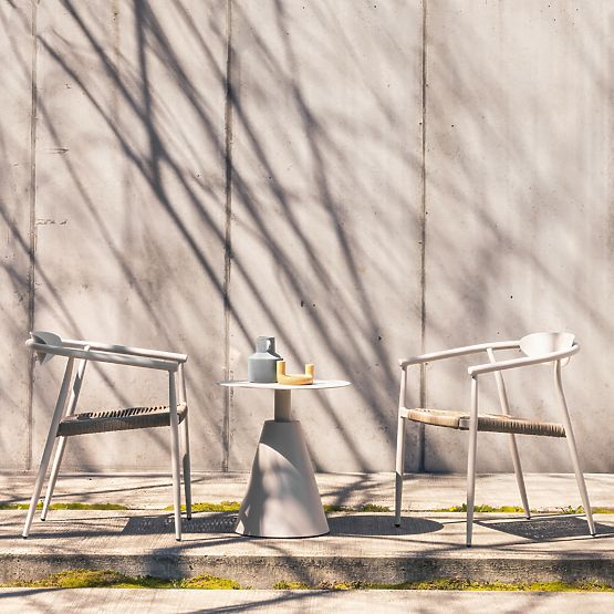 Kerti szék Piretto, technorattan, alumínium, világos bézs/világos barna