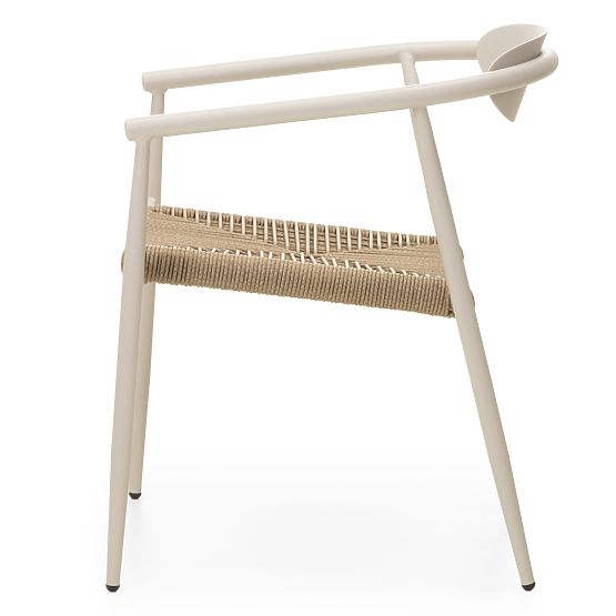 Kerti szék Piretto, technorattan, alumínium, világos bézs/világos barna