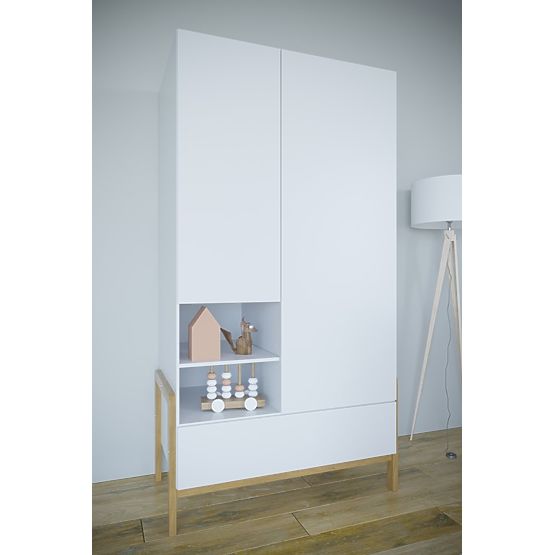 Viktor kétajtós ruhásszekrény - fehér