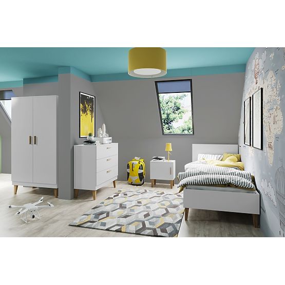 KUBI kétajtós ruhásszekrény - fehér