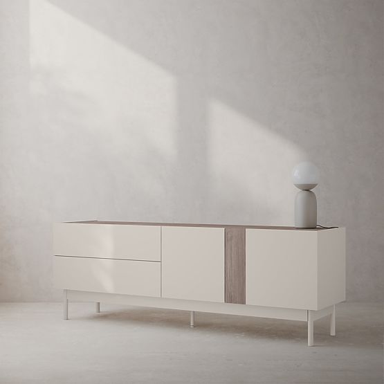 Kétszárnyú TV szekrény fiókokkal Berula, kasmír, Villa dió