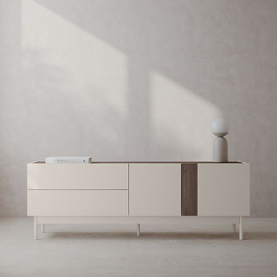 Kétszárnyú TV szekrény fiókokkal Berula, kasmír, Villa dió