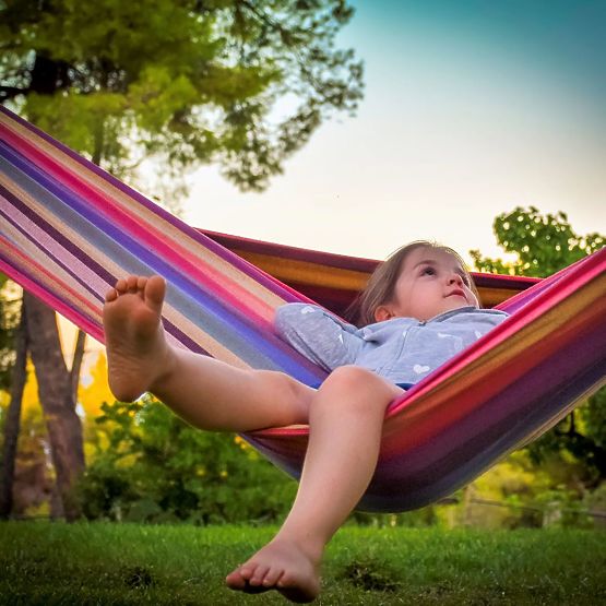 Kétszemélyes függőágy 80 cm-es léccel 480145A SÁRGA