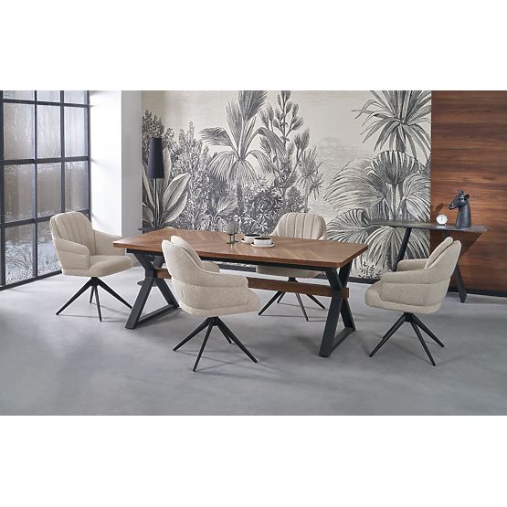 Kihúzható BARON asztal, dió / fekete (2p=1db)