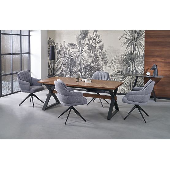 Kihúzható BARON asztal, dió / fekete (2p=1db)