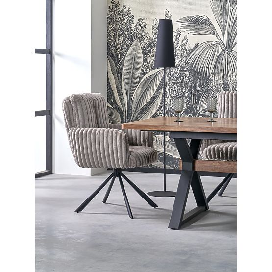 Kihúzható BARON asztal, dió / fekete (2p=1db)