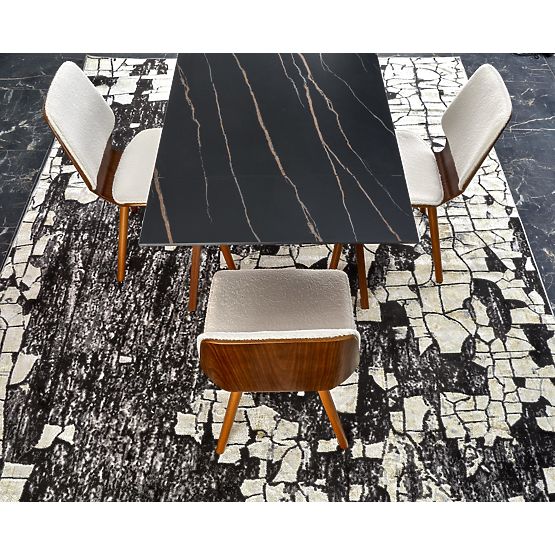 Kihúzható LOZANO asztal, fekete márvány / dió (2p=1ks)