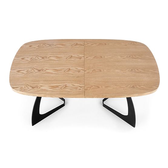 Kihúzható VELDON asztal, lap - természetes tölgy, lábak - fekete (2p=1ks)