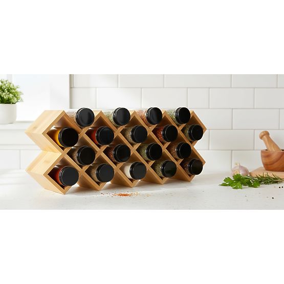 KOCHEN Bambusz fűszertartó állvány 18 üveggel