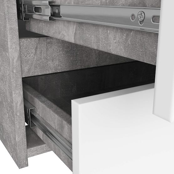 KOMÓD CL100 6SZ PK BETON / FEHÉR