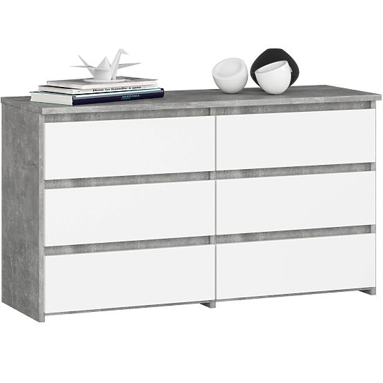 KOMÓD CL100 6SZ PK BETON / FEHÉR