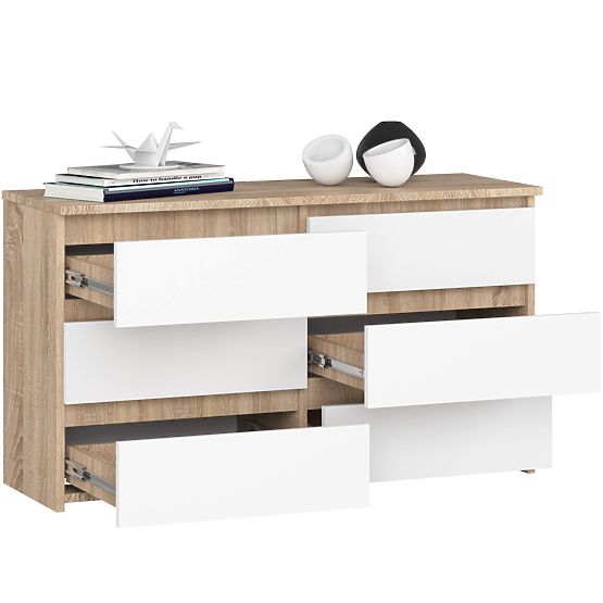 KOMÓD CL100 6SZ PK SONOMA TÖLGY / FEHÉR