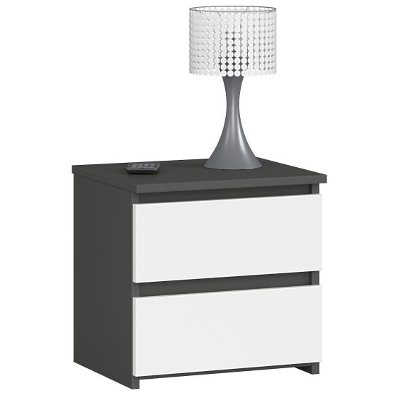 KOMÓD CL2 2SZ CLP PK GRAFIT SZÜRKE / FEHÉR