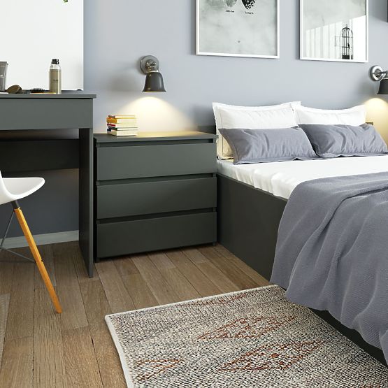 KOMÓD CL3 3SZ CLP PK GRAFIT SZÜRKE