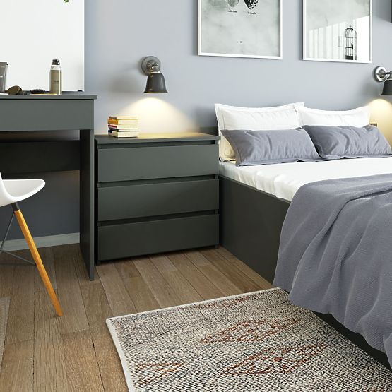 KOMÓD CL3 3SZ CLP PK GRAFIT SZÜRKE