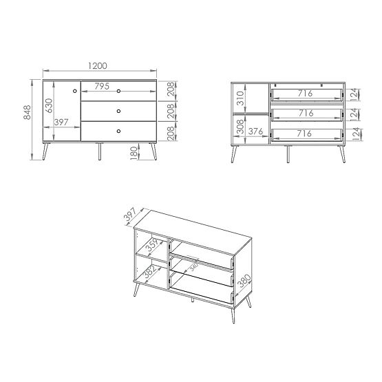 Komód Forest kisebb - zöld