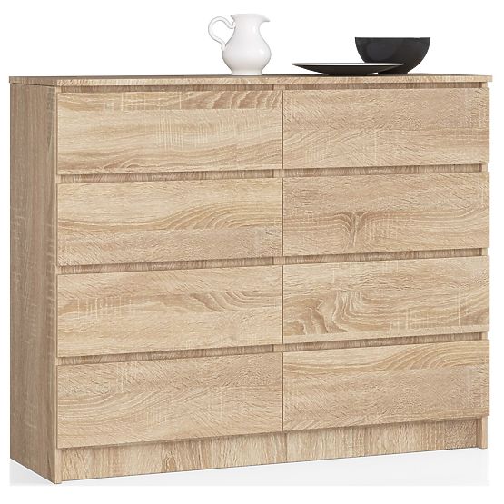 KOMÓD K 120 cm 8 FIÓK PK SONOMA TÖLGY