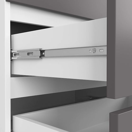 Komód K 140 cm 6 fiókos PK fehér-grafit szürke