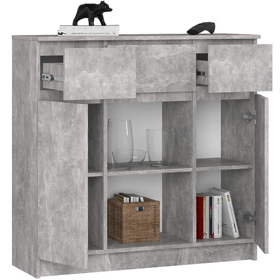 KOMÓD K100 2D 3SZ 1P PK BETON