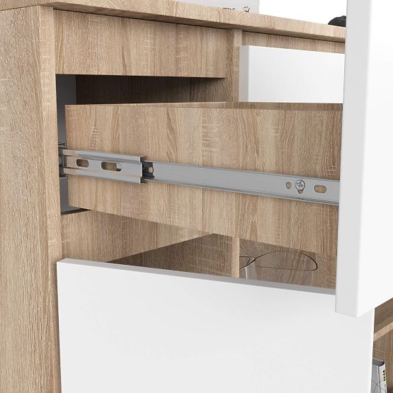 KOMÓD K100 2D 3SZ 1P PK SONOMA TÖLGY / FEHÉR