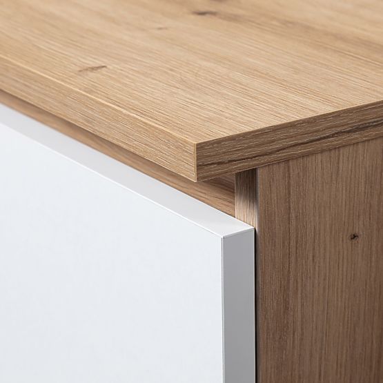 KOMÓD K100 2D 3SZ PK ARTISAN TÖLGY / FEHÉR