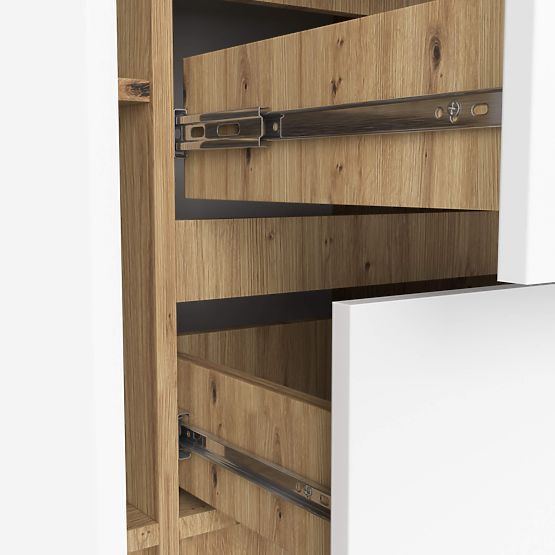 KOMÓD K100 2D 3SZ PK ARTISAN TÖLGY / FEHÉR