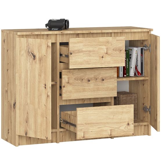 KOMÓD K100 2D 3SZ PK ARTISAN TÖLGY