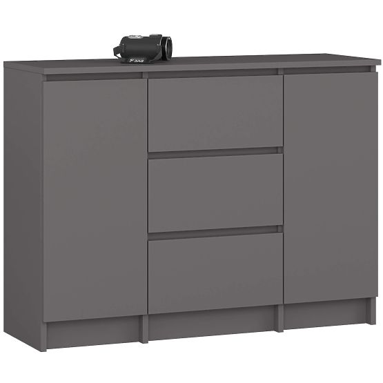 KOMÓD K100 2D 3SZ PK GRAFIT SZÜRKE