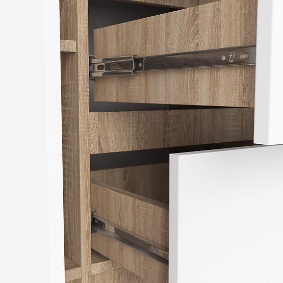 KOMÓD K100 2D 3SZ PK SONOMA TÖLGY / FEHÉR