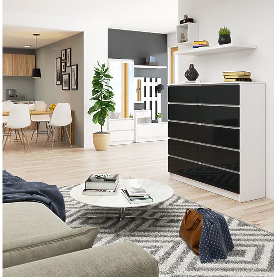 KOMÓD K120 10FIÓK CLP PK GRAFIT FÉNYES