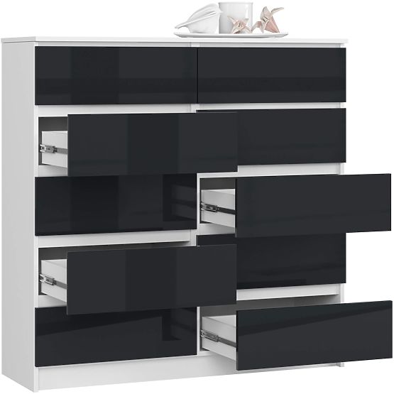 KOMÓD K120 10FIÓK CLP PK GRAFIT FÉNYES