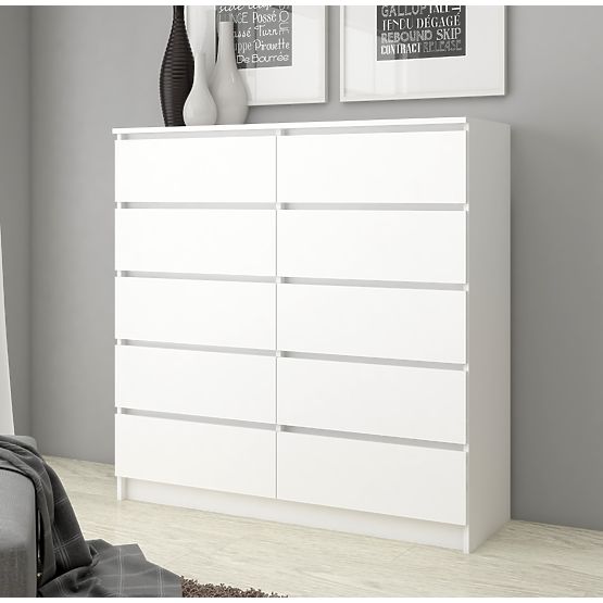 KOMÓD K120 10SZ CLP PK FEHÉR