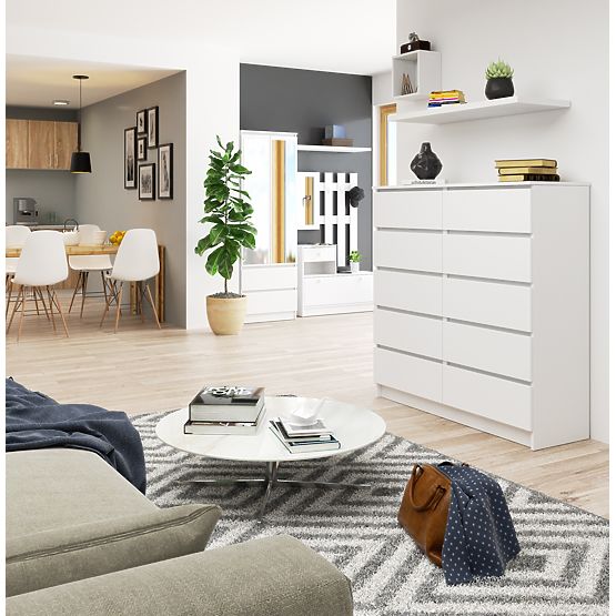 KOMÓD K120 10SZ CLP PK FEHÉR