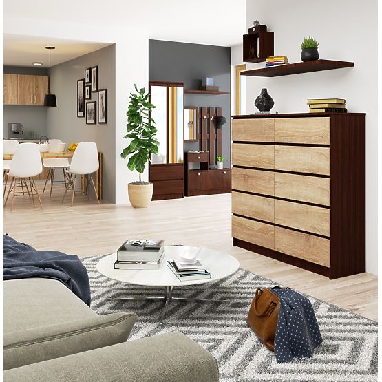 KOMÓD K120 10SZ CLP WENGE / SONOMA