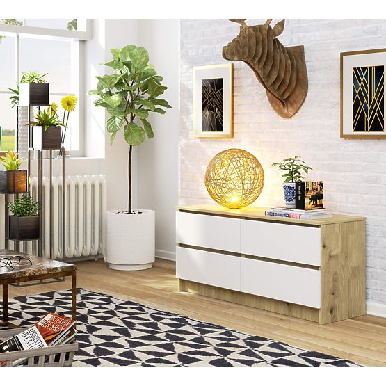 KOMÓD K120 4SZ CLP ARTISAN TÖLGY / FEHÉR