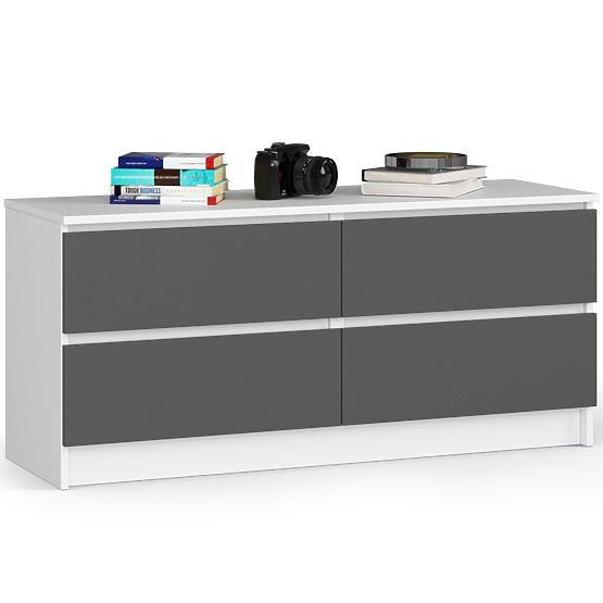 KOMÓD K120 4SZ CLP PK FEHÉR / SZÜRKE