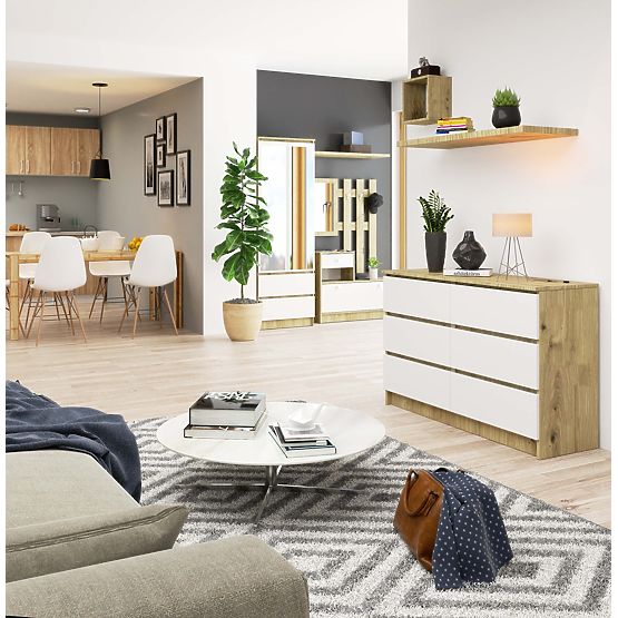 KOMÓD K120 6SZ CLP ARTISAN TÖLGY / FEHÉR