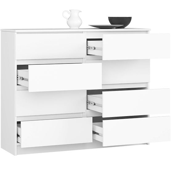 KOMÓD K120 8F SZÉN FEHÉR