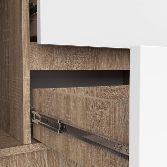 KOMÓD K140 2D 4SZ CLP PK SONOMA TÖLGY / FEHÉR