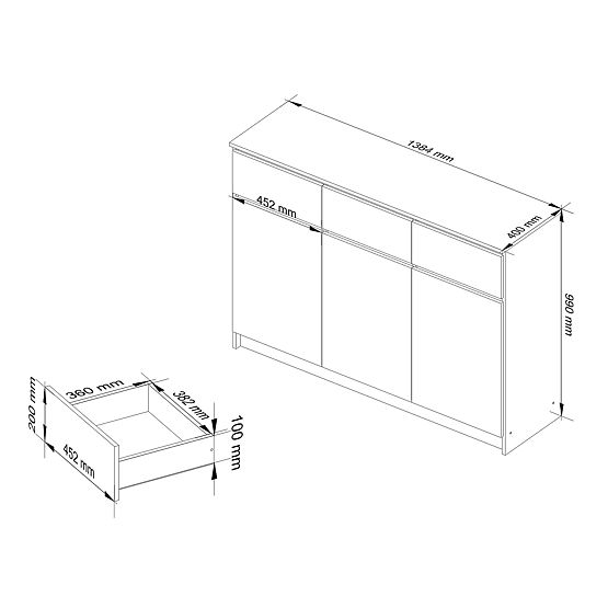 KOMÓD K140 3D 3SZ CLP PK ÉGER