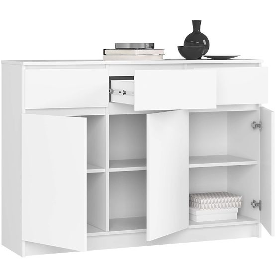 KOMÓD K140 3D 3SZ CLP PK FEHÉR