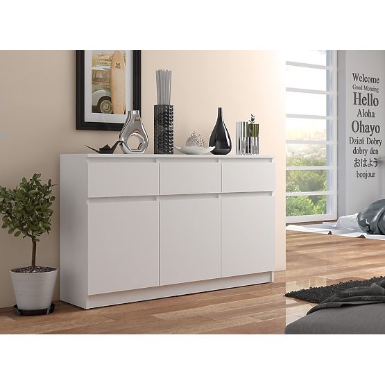 KOMÓD K140 3D 3SZ CLP PK FEHÉR