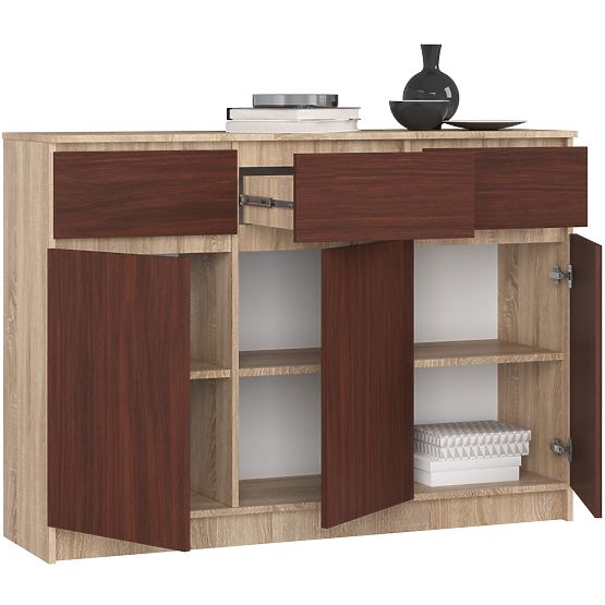 KOMÓD K140 3D 3SZ CLP PK SONOMA / WENGE
