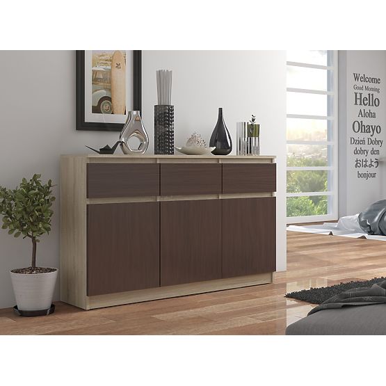 KOMÓD K140 3D 3SZ CLP PK SONOMA / WENGE
