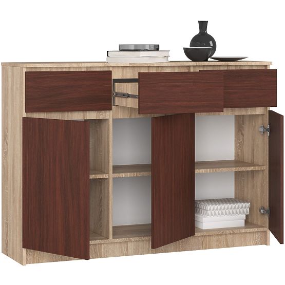 KOMÓD K140 3D 3SZ CLP PK SONOMA / WENGE